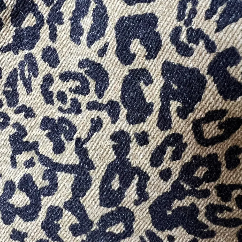 Madewell Skirt Womens Size 25 Rigid Denim A Line Leopard Mini 100% Cotton